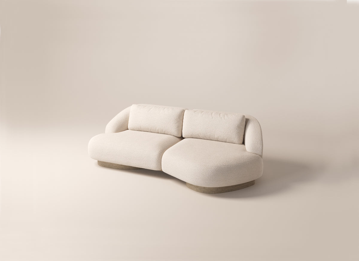 ATHENA 3-SEATER BUTTERFLY RIGHT SOFA - CREAM SHEARLING– Dara Maison