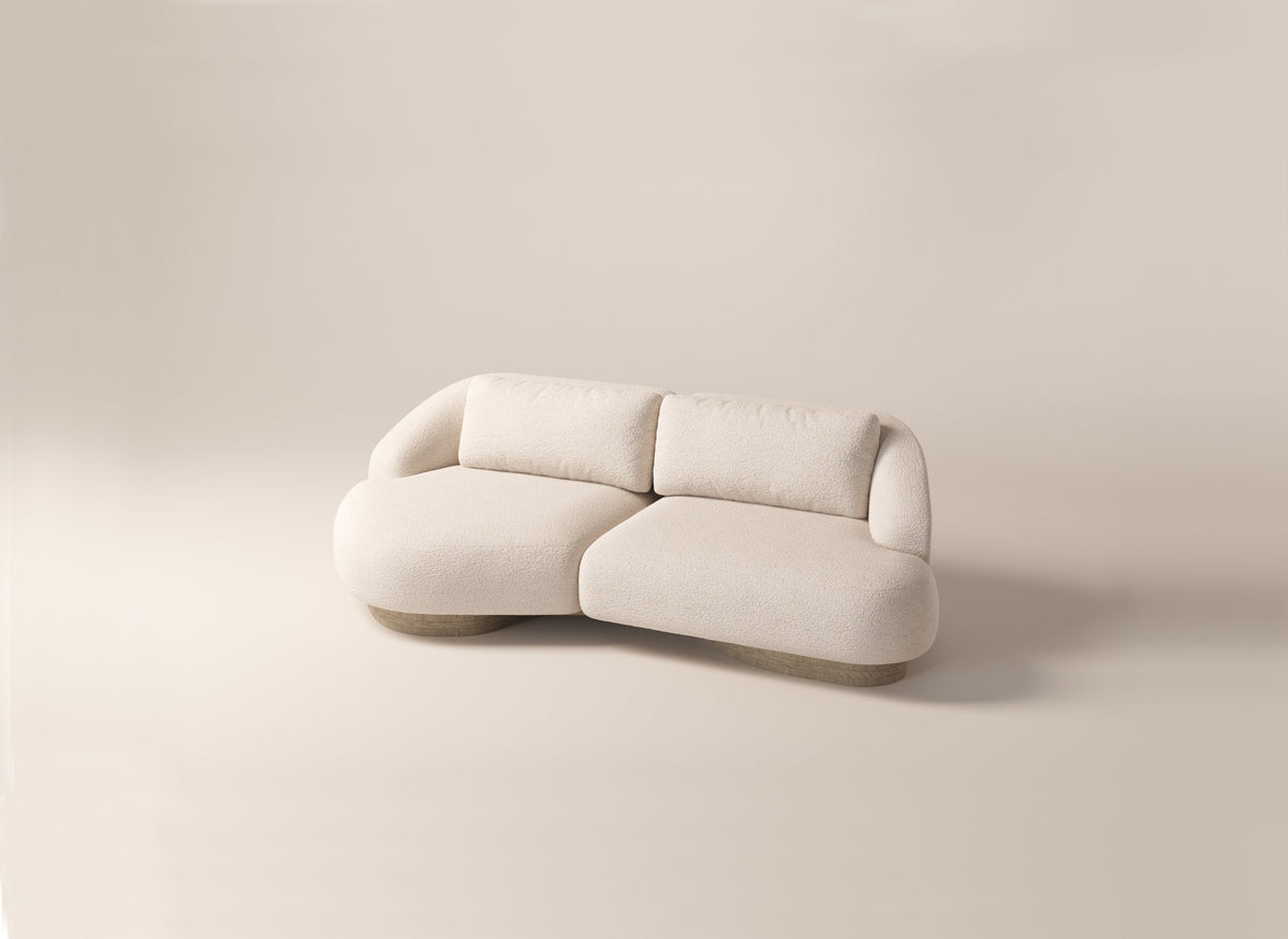 ATHENA 3-SEATER BUTTERFLY LEFT SOFA - CREAM SHEARLING– Dara Maison