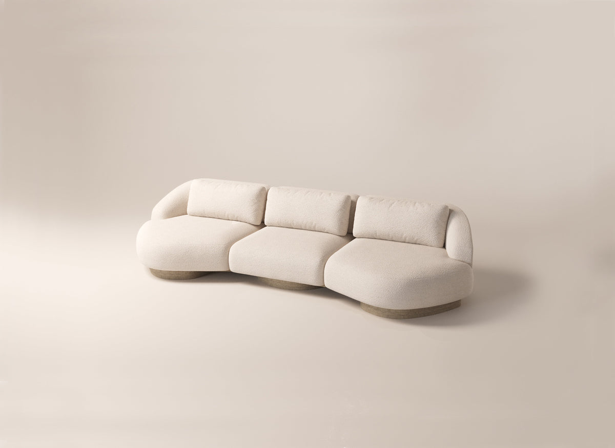 ATHENA 4-SEATER BUTTERFLY ENDS SOFA - CREAM SHEARLING– Dara Maison