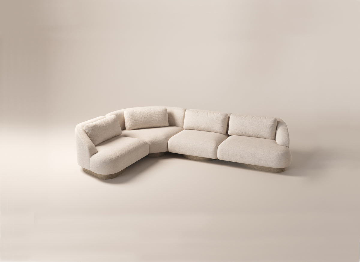 ATHENA 5-SEATER CORNER SOFA - CREAM SHEARLING– Dara Maison